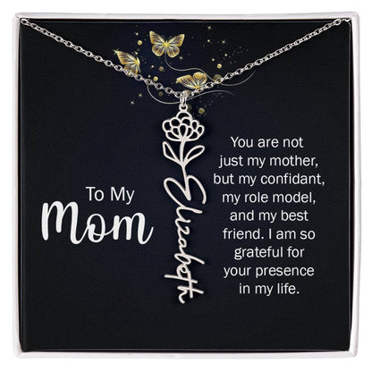 TO MY MOM BIRTH FLOWER NECKLACE