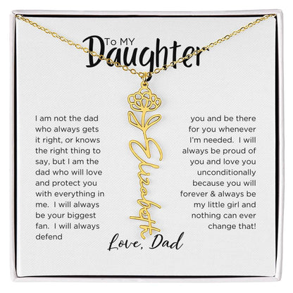 DAUGHTER'S BLOOM:  BIRTH FLOWER NECKLACE FROM DAD