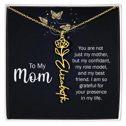 TO MY MOM BIRTH FLOWER NECKLACE