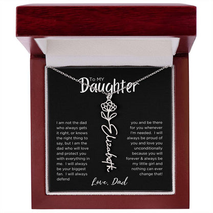 DAUGHTER'S BLOOM: BIRTH FLOWER NECKLACE FROM DAD