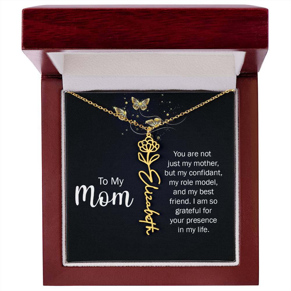 TO MY MOM BIRTH FLOWER NECKLACE