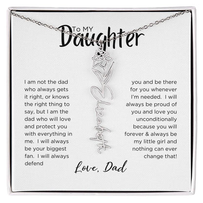 DAUGHTER'S BLOOM:  BIRTH FLOWER NECKLACE FROM DAD