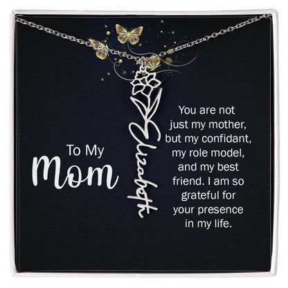 TO MY MOM BIRTH FLOWER NECKLACE
