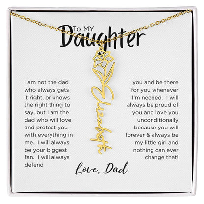 DAUGHTER'S BLOOM:  BIRTH FLOWER NECKLACE FROM DAD