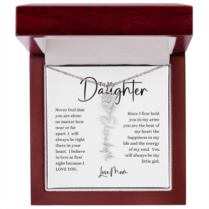 ELEGANCE IN BLOOM : SILVER OR GOLD BIRTH FLOWER NAME NECKLACE WITH PENDANT