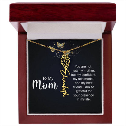 TO MY MOM BIRTH FLOWER NECKLACE