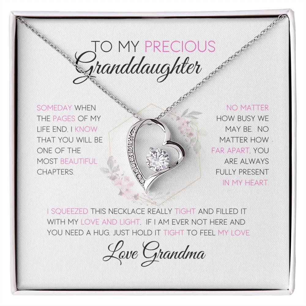 To My Granddaughter – "No Matter What" Forever Love Necklace