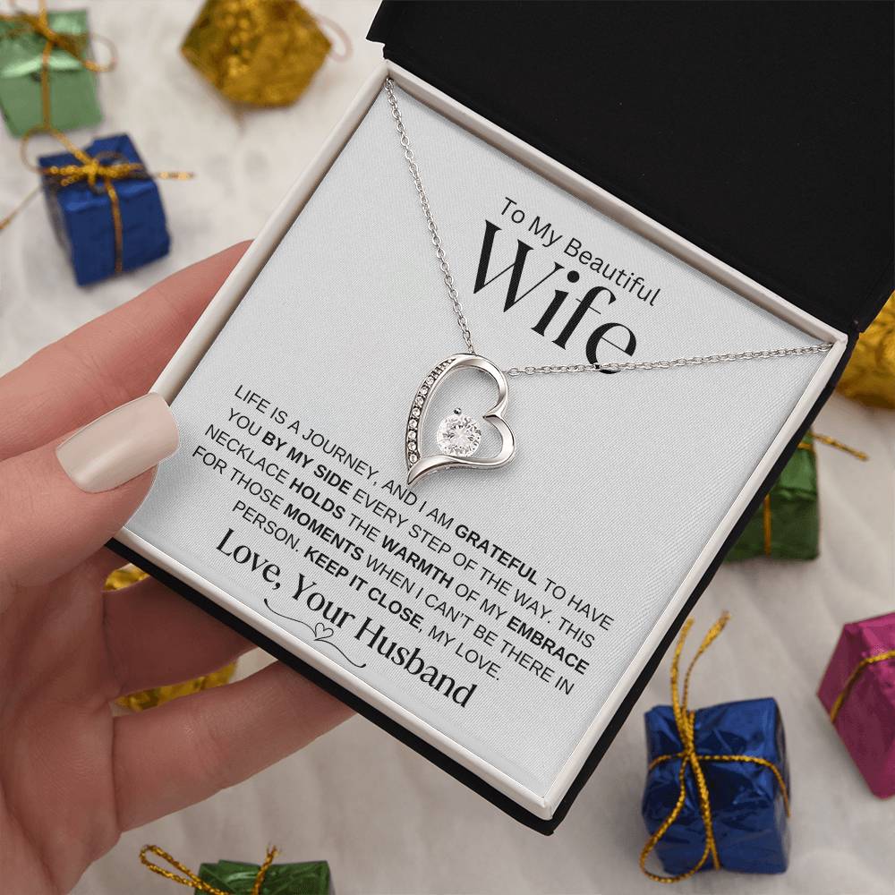 I Am Grateful | Life Is A Journey | Forever Love My Wife Necklace