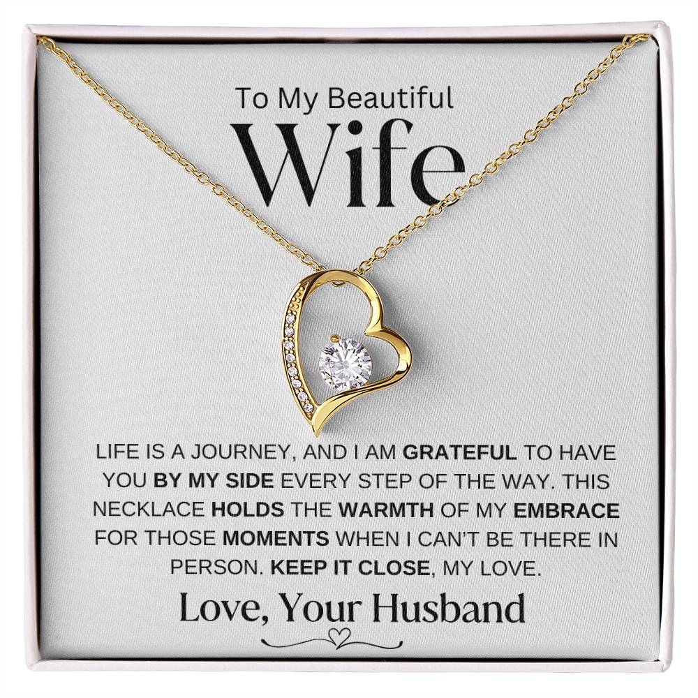 I Am Grateful | Life Is A Journey | Forever Love My Wife Necklace