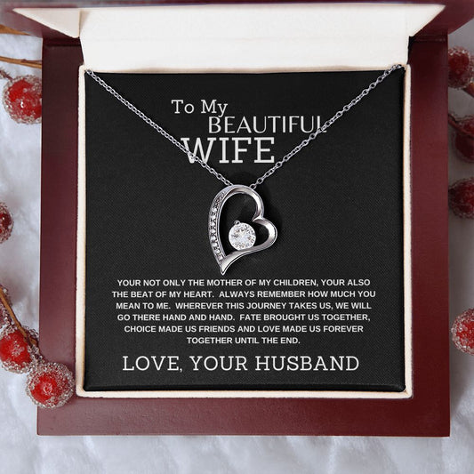 FOREVER LOVE NECKLACE | TO MY BEAUTIFUL WIFE | SILVER OR GOLD | SHIPS FAST FROM THE USA