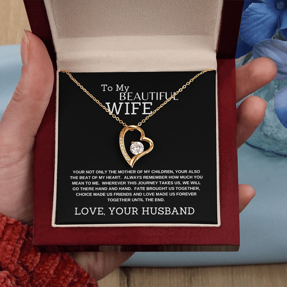 FOREVER LOVE NECKLACE | TO MY BEAUTIFUL WIFE | SILVER OR GOLD | SHIPS FAST FROM THE USA