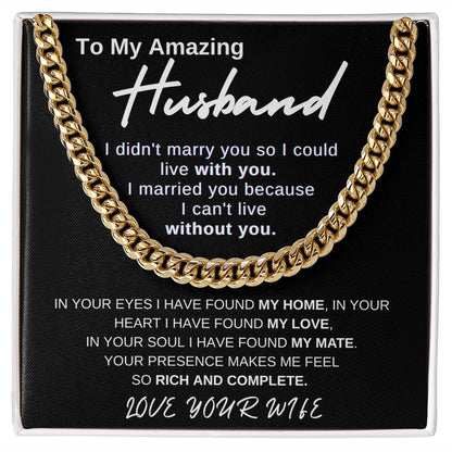 TO MY HUSBAND | CUBAN LINIKS CHAIN | GIFTS | JEWELRY | SHIPS FAST FROM THE USA