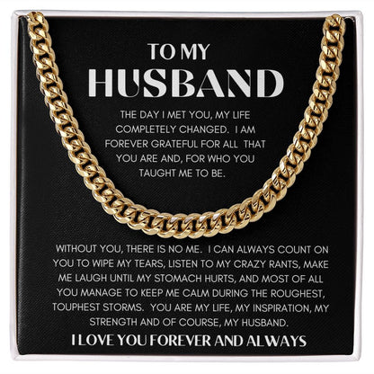 CUBAN LINK | TO MY HUSBAND | SILVER OR GOLD | SHIPS FAST FROM THE USA