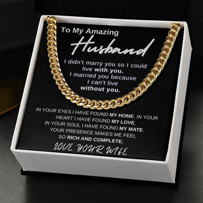 TO MY HUSBAND | CUBAN LINIKS CHAIN | GIFTS | JEWELRY | SHIPS FAST FROM THE USA