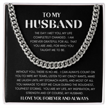 CUBAN LINK | TO MY HUSBAND | SILVER OR GOLD | SHIPS FAST FROM THE USA