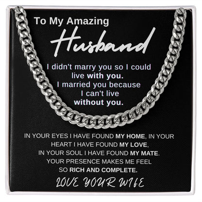 TO MY HUSBAND | CUBAN LINIKS CHAIN | GIFTS | JEWELRY | SHIPS FAST FROM THE USA