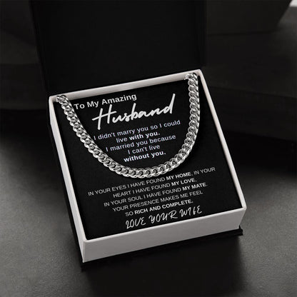 TO MY HUSBAND | CUBAN LINIKS CHAIN | GIFTS | JEWELRY | SHIPS FAST FROM THE USA