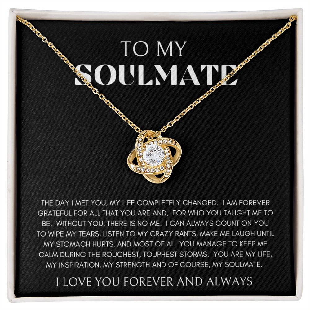 LOVE KNOT NECKLACE| TO MY SOULMATE | SILVER OR GOLD | SHIPS FAST FROM THE USA
