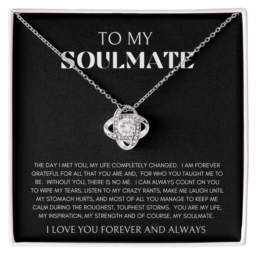 LOVE KNOT NECKLACE| TO MY SOULMATE | SILVER OR GOLD | SHIPS FAST FROM THE USA