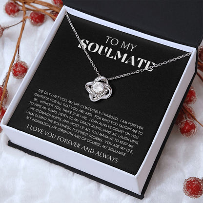 LOVE KNOT NECKLACE| TO MY SOULMATE | SILVER OR GOLD | SHIPS FAST FROM THE USA