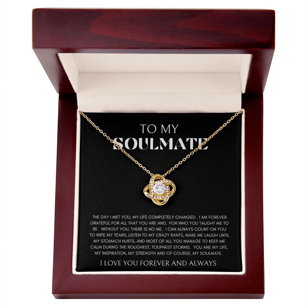 LOVE KNOT NECKLACE| TO MY SOULMATE | SILVER OR GOLD | SHIPS FAST FROM THE USA