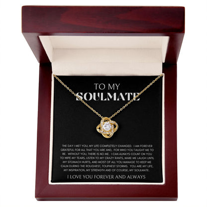 LOVE KNOT NECKLACE| TO MY SOULMATE | SILVER OR GOLD | SHIPS FAST FROM THE USA