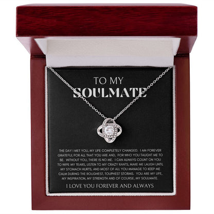 LOVE KNOT NECKLACE| TO MY SOULMATE | SILVER OR GOLD | SHIPS FAST FROM THE USA