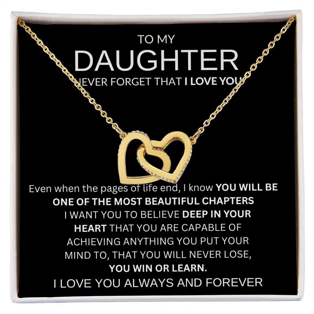 INTERLOCKING HEART NECKLACE | TO MY DAUGHTER - giftgivergives