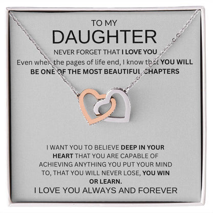 INTERLOCKING HEART NECKLACE | TO MY DAUGHTER - giftgivergives