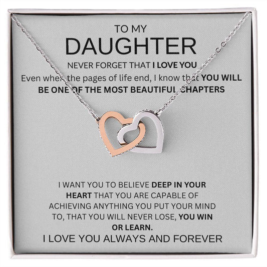 INTERLOCKING HEART NECKLACE | TO MY DAUGHTER - giftgivergives