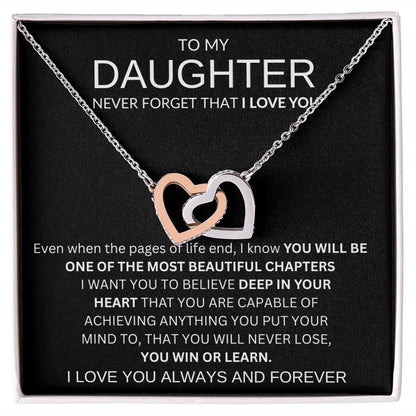 INTERLOCKING HEART NECKLACE | TO MY DAUGHTER - giftgivergives