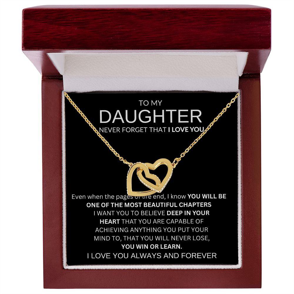 INTERLOCKING HEART NECKLACE | TO MY DAUGHTER - giftgivergives