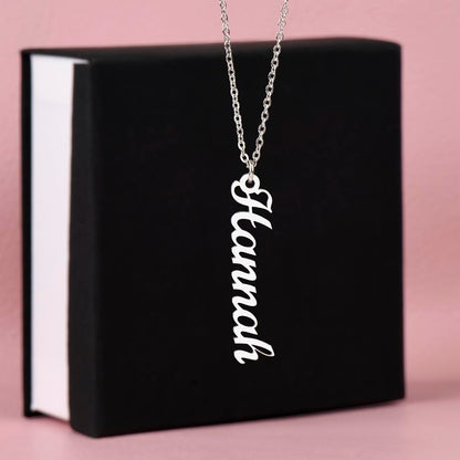 TO MY GRANDDAUGHTER | VERTICAL NAME NECKLACE | SILVER AND GOLD | SHIPS FROM THE USA
