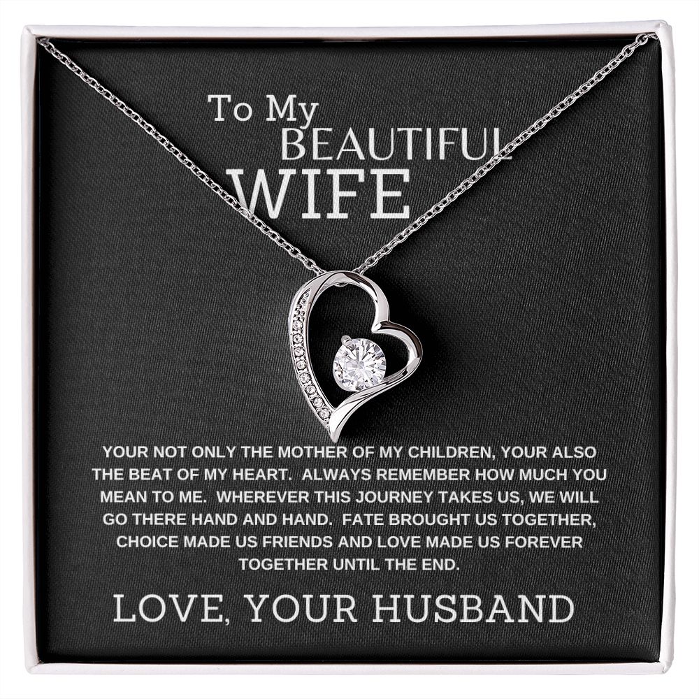 FOREVER LOVE NECKLACE | TO MY BEAUTIFUL WIFE | SILVER OR GOLD | SHIPS FAST FROM THE USA