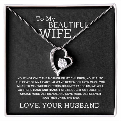 FOREVER LOVE NECKLACE | TO MY BEAUTIFUL WIFE | SILVER OR GOLD | SHIPS FAST FROM THE USA